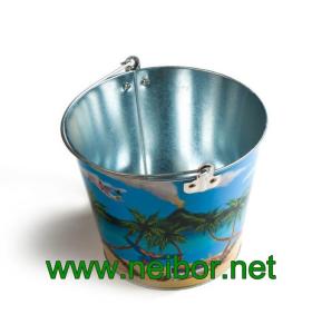 Wholesale CMYK 4C custom printing galvanized steel ice bucket beer bucket beer tub from china suppliers