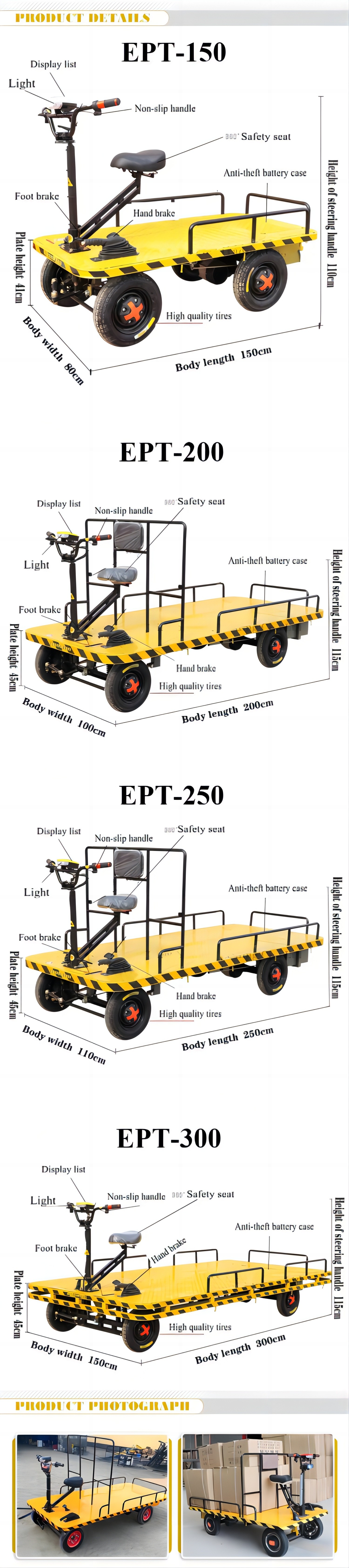 Electric Four-wheel Flat Car Shop Car Electric Car Warehouse Cargo Flat Car