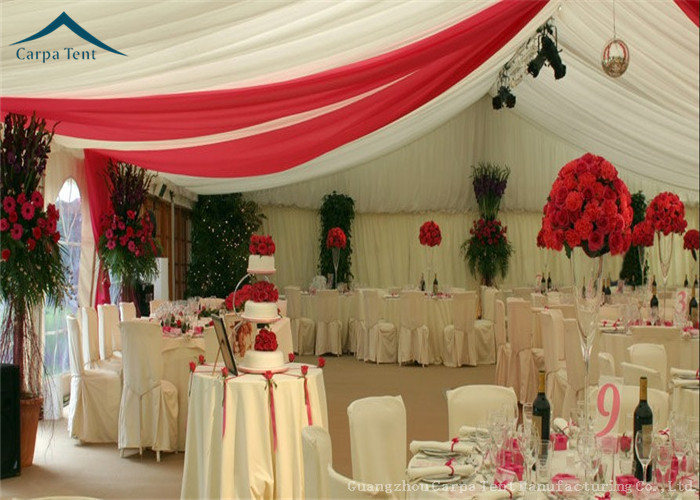 Luxury Lining Decoration Large Event Tents With Aluminium Frame , Custom Canopy Tents