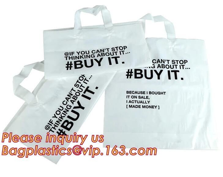 CLEAR FROSTED SOFT LOOP SHOPPER BAG,Soft Loop Handle Plastic Bag OEM Plastic Bagbiodegradable retail shopping bags pack