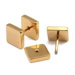 New arrival stainless steel doubled square dumbbell shaped ear studs