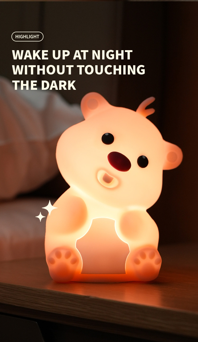 Silicone Night Light Pat With Sleeping Atmosphere Light Creative Toy Festive Decorative Light Children's Day Christmas Gift