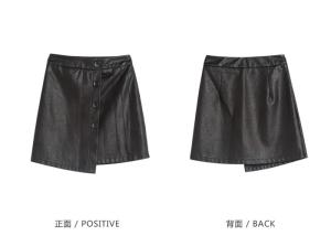 Wholesale Black PU Skirt Ladies Dress Skirt Short Style Pleather Slim Dress button through Placket from china suppliers