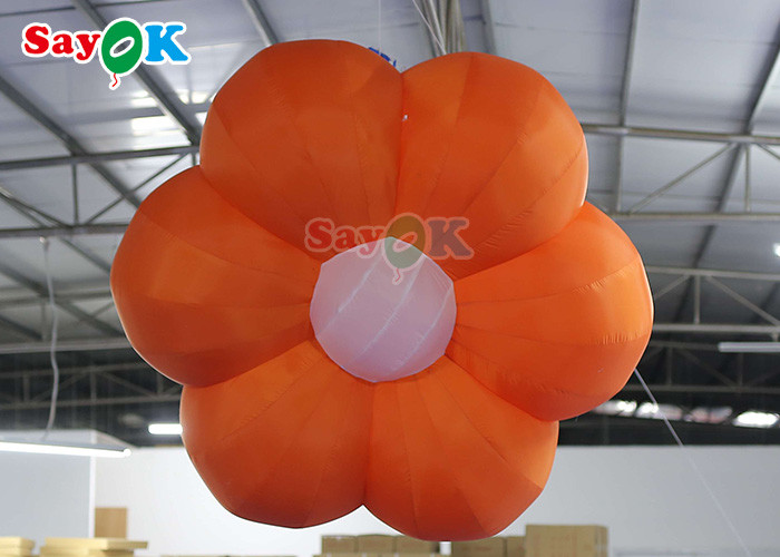 2m Oxford Fabric Custom Inflatable Flowers With LED Light