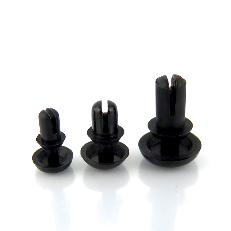 Plastic Snap Rivets with RoHs Certificate Black Nylon Barbed Ratchet Push Rivets