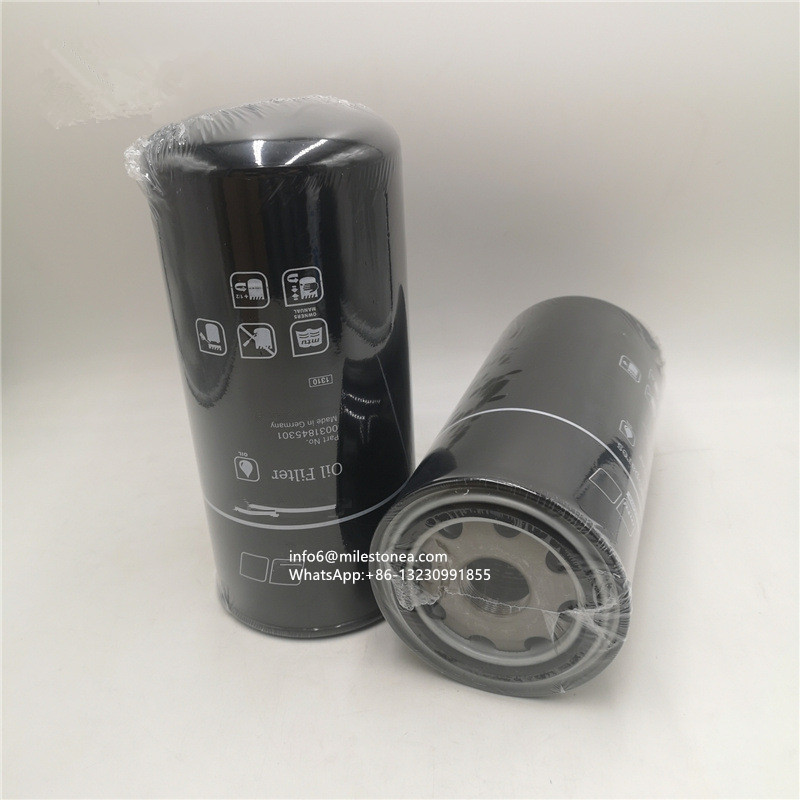 wholesale price Oil Filter 0031845301 oil filter engineering machinery equipment filter model complete sample customization