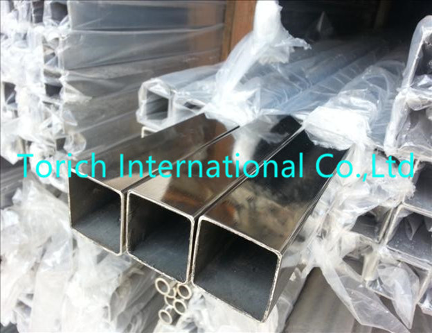 304 Rectangular Stainless Steel Tubing For Structure Purpose 0.3 - 4.5 Mm WT