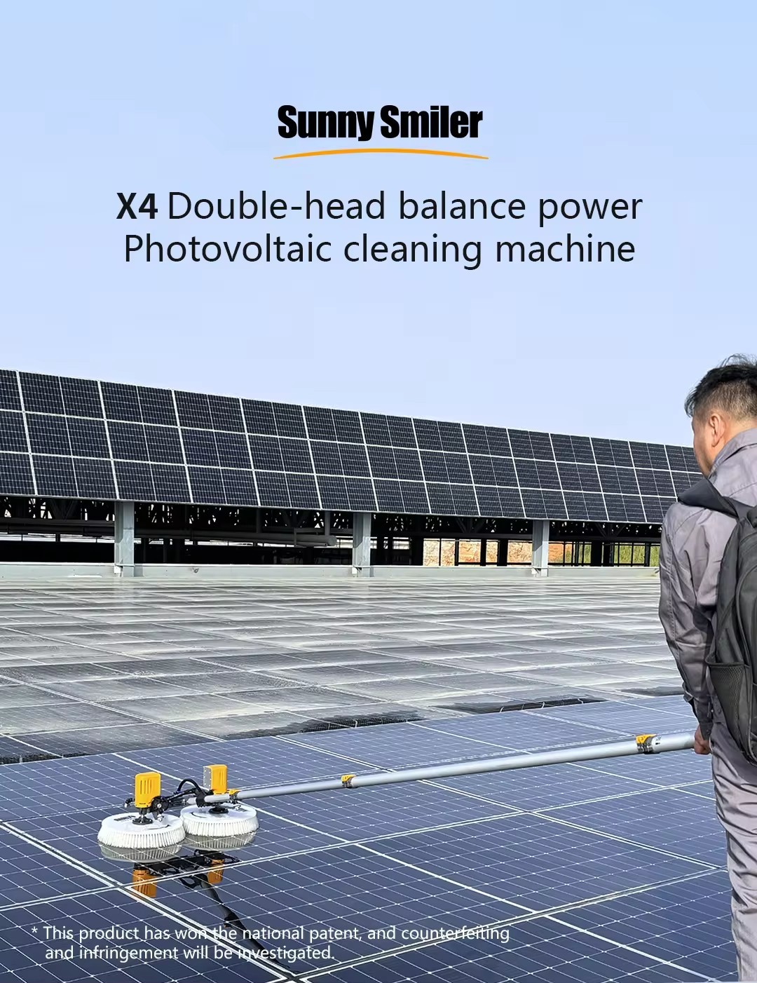 Solar Panel Cleaning Equipment Factory Outlet Solar Panel Cleaning Solutions Solar Pv Cleaning Rotating Brush