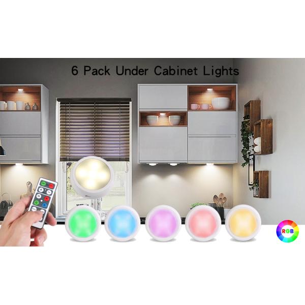 RoHS 4000k Dia65mm*25mm Remote Control Under Cabinet Light