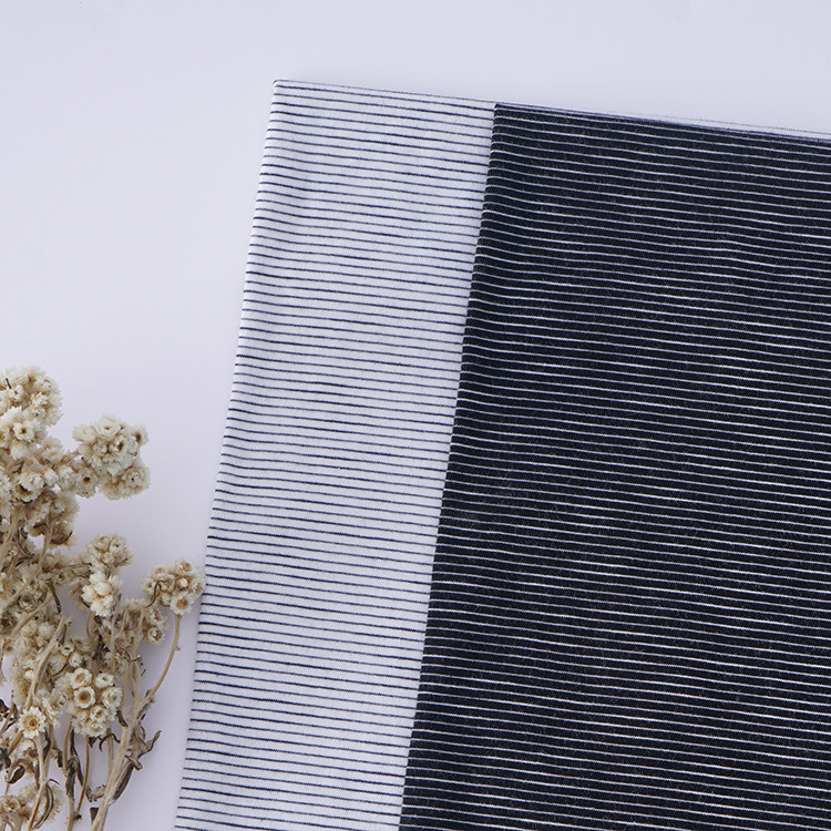 Sweat Absorption Jersey Striped Material Fabric 100% Pure Cotton Single Face