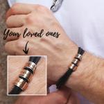 75MM 304 Stainless Steel Leather Mens Engraved Bracelets