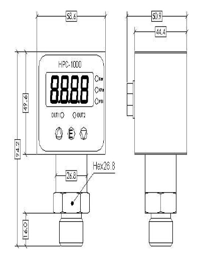 HPC-1000 Pressure switch for sanitary industry with 4 digit LED display