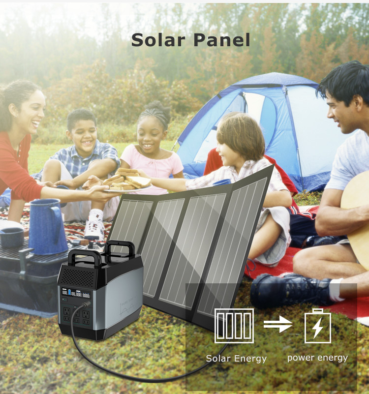 1000w Rechargeable Portable Power Station Lifepo4 Battery Solar Storage For Camping