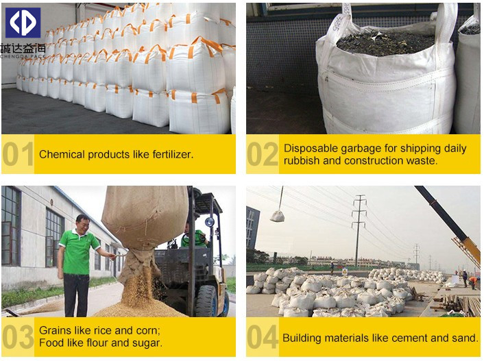 Anti Static Baffle Bulk Bags , Breathable Bulk Bags Tubular Type With Two Loops
