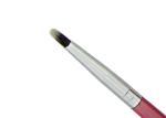 Single Lip Fan Makeup Brush Pink Long Wooden Handle Sliver Ferrule