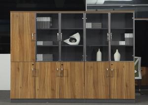 Wholesale Wooden Office Storage Cabinets , Lockable Filing Cabinets With Tempered Glass Door from china suppliers