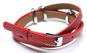 Wholesale Women Red Wide Leather Wrap Cuffs Bracelets with Stainless Steel Clasp from china suppliers