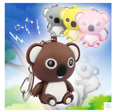 New creative gift product cartoon animal Koala led light keychain keyrings with