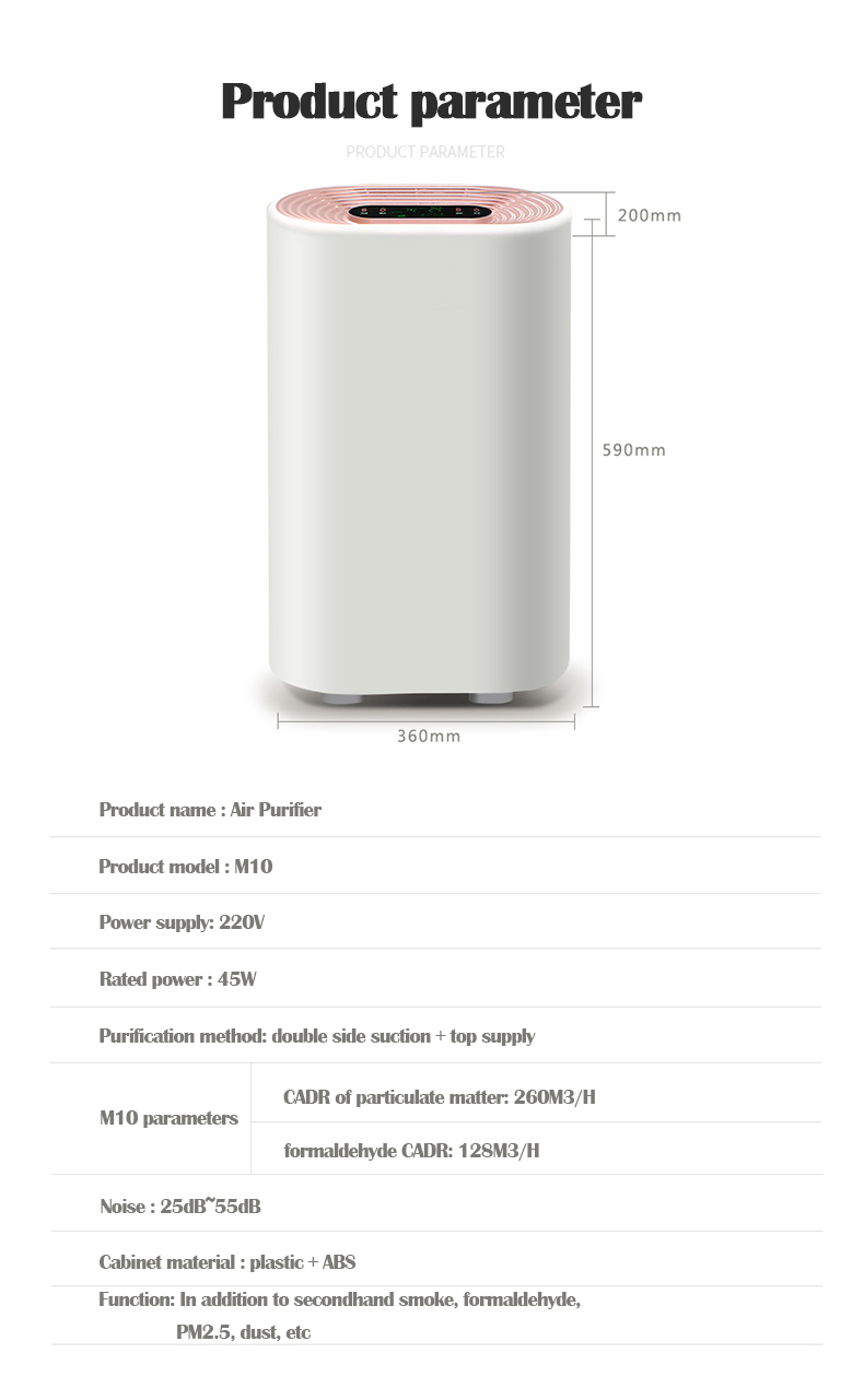 Hot Sales Sterilization Virus Kill Desktop Ionization Air Purifier For Office Home