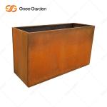 Length 300mm-1000mm Outdoor Metal Planter Corten Steel Rectangular Planter
