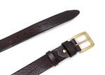 Male 100cm Casual Embossed Leather Belt With Alloy Buckle