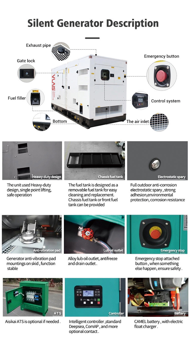 30kw-400kw Dg Silent Generator Electrical Power Portable 420cc