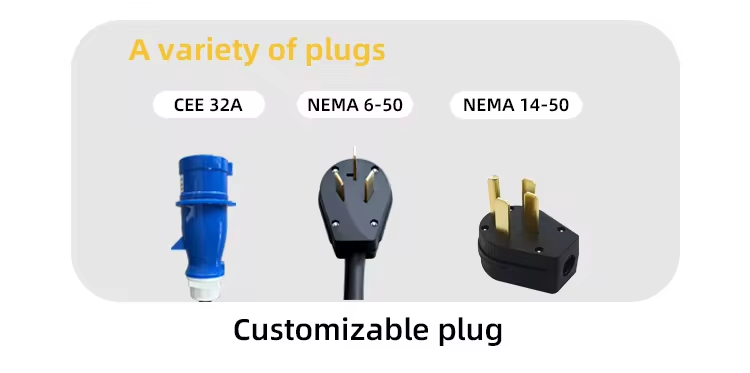 7kw 32A EV Portable Charger Type1 with Shucko Plug CE Certification 220V and 10M Cable Length LP55 Protection Level