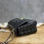 Authentic Crocodile Skin Women Small Flap Purse Genuine Alligator Leather Lady