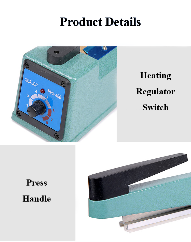 4 kg Capacity DUOQI SF-400A Manual Type Hand Impulse Sealer for Packaging Aluminum Heat