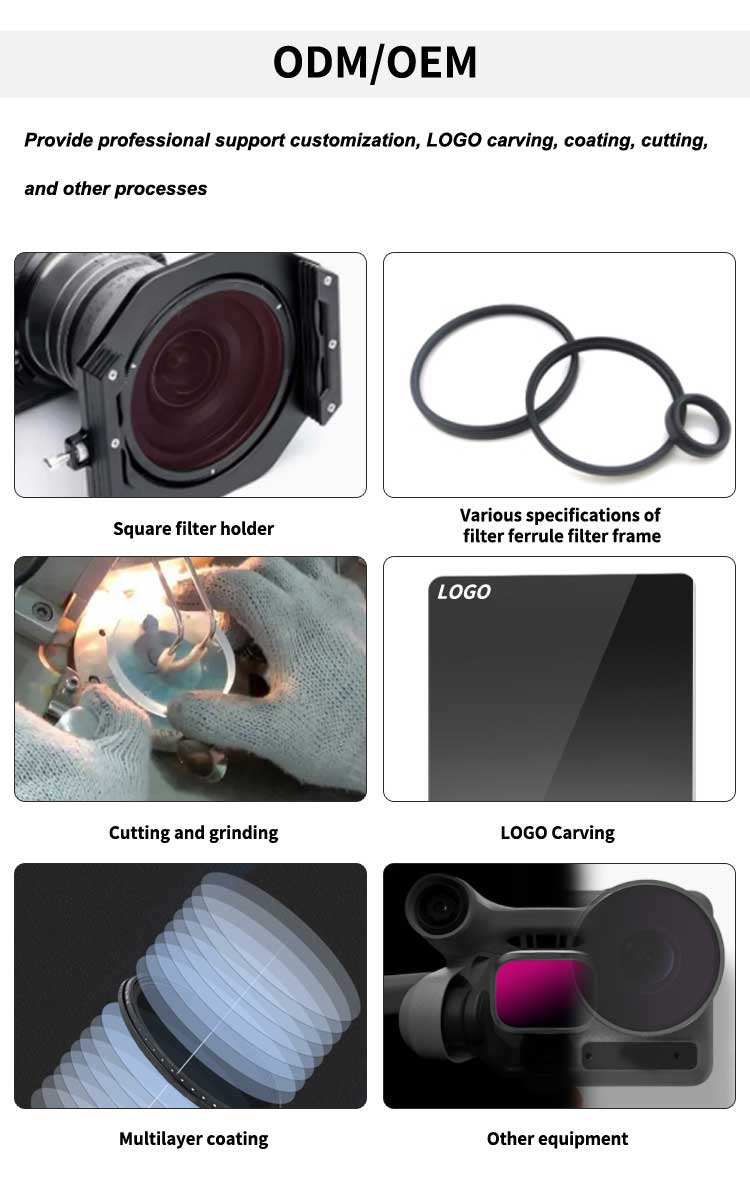 Custom Photography ND Filters ND8 ND16 ND32 ND64 Optical Filter For Camera