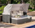 Leisure Aluminium PE Rattan Wicker Sunbed furniture Outdoor Garden Backyard Sofa