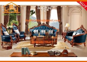 Wholesale American style furniture italy classic wooden wedding genuine leather sofa set designs from china suppliers