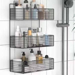 Wholesale Bathroom Washstand 2.5mm Wall Storage Basket Bath Toilet Perforation Free Hanging from china suppliers
