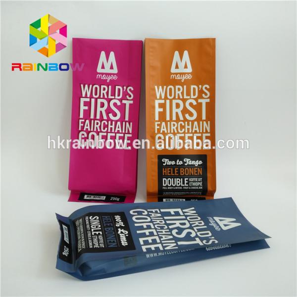 Flat Bottom Aluminum Foil Bags For Coffee Bean / Candy / Chocolate Packaging