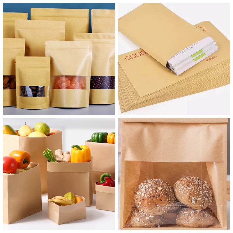 70gsm 80gsm 90gsm  85cm 90cm Recycled Unbleached Brown Sack Kraft Paper For Nuts Bags 