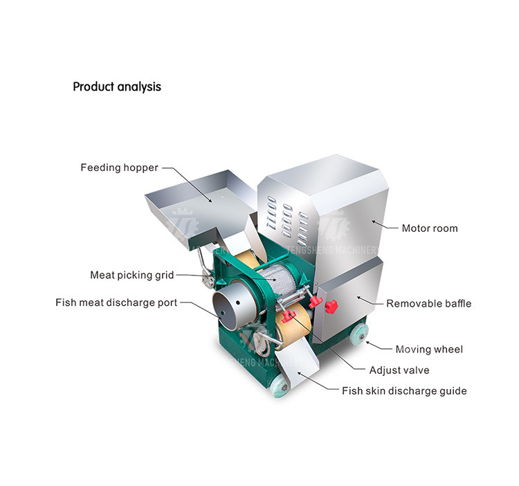Stainless Steel Mackerel Fish Meat Picker To Thorn Separator Hot Fish Processing Machine