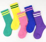 Fashion Kids Colorful Socks , Kids Striped Socks With Cotton / Nylon / Spandex