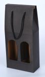 UV Coating 2 Ply Wine Bottle Paper Bags With Cut Out Windows wine bottle