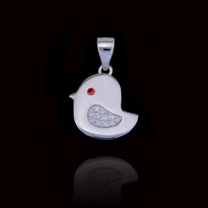 Wholesale Red Stone Children Silver Jewellery Eye Cute Chick Shape Pendant For Little Girl / Boy from china suppliers