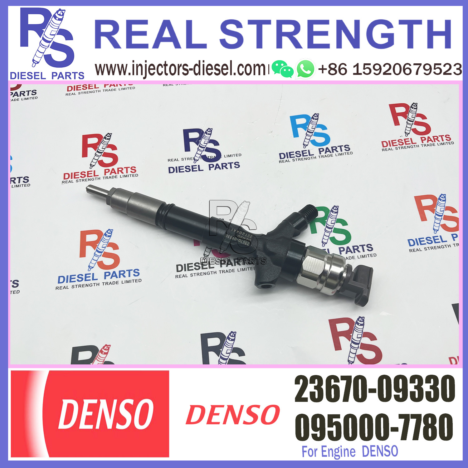 Diesel Common Rail Fuel Injector 23670-09330 For Toyota Hilux 1KD-FTV 3.0 095000-7780