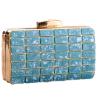 Buy cheap Rectangular Evening Clutch Purse Bag Metal Frame Inlaid Green Acrylic from wholesalers