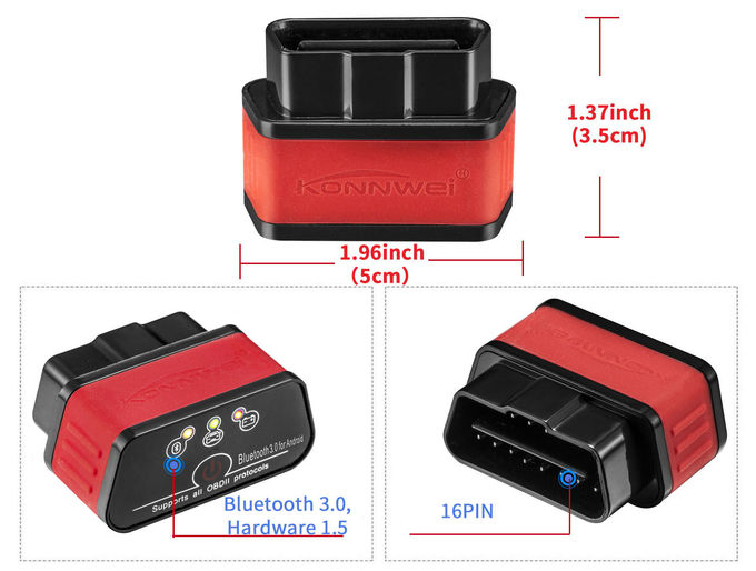 Fast Reliable Android Car Scanner / Bluetooth Vehicle Scanner 2 Years Warranty