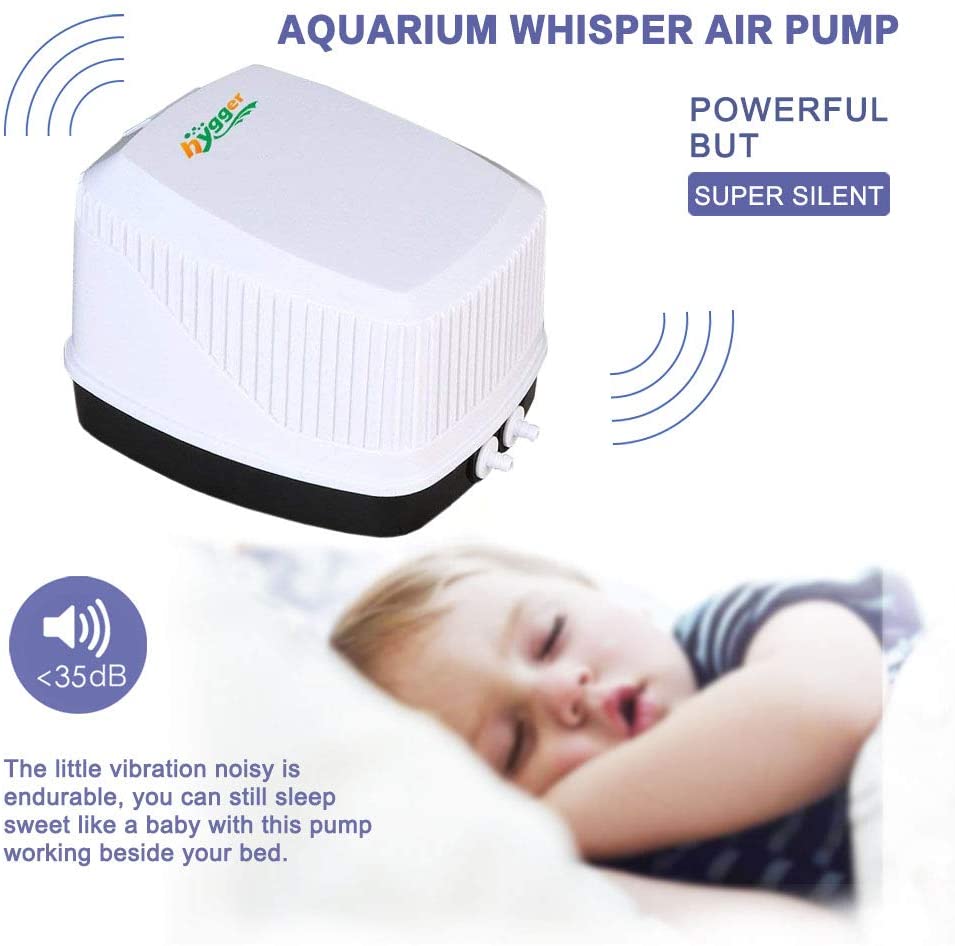Powerful 250GPH Dual Hygger Air Pump For Fish Transport