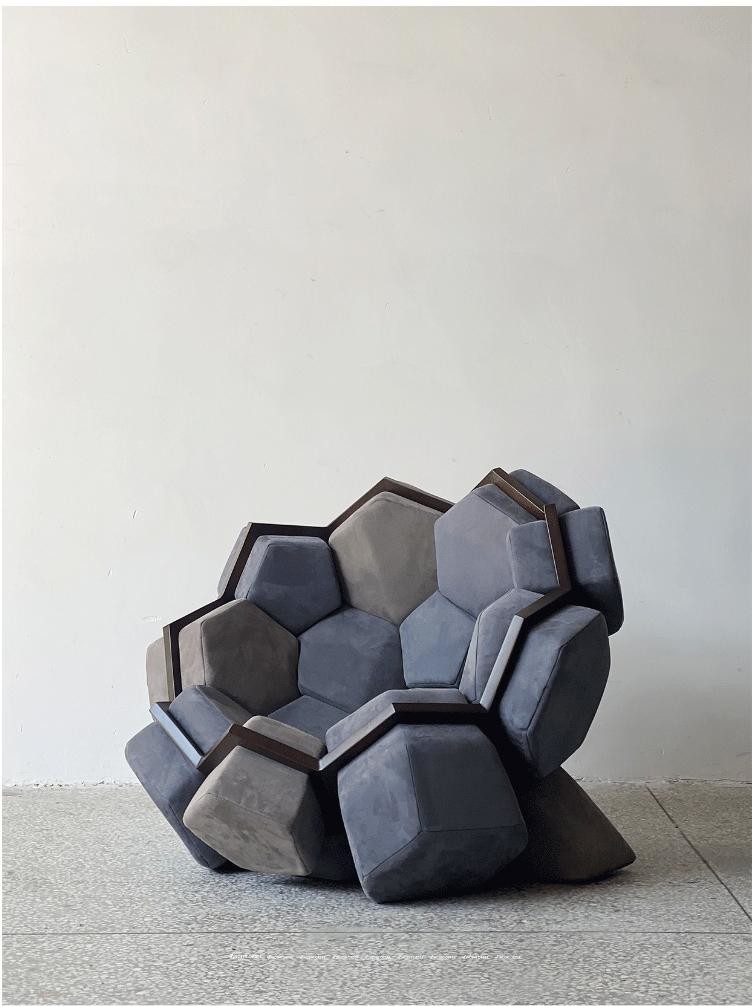 New Designer Creative Molecular Ball Sofa Chair With Velvet Fabric
