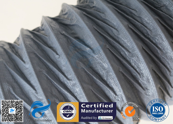 200 Degree 150mm PVC Coated Fiberglass Flexible Air Ducting For HAVC System