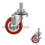 Custom Light Duty Casters 50mm 44Lbs PVC Red Wheel Casters