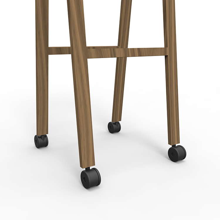 Braid Wooden Shop Display Stands Display Wooden Stand With Casters For Store