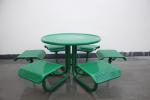 Perforated Metal Outdoor Picnic Tables Round With Six Chairs