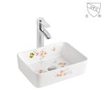 Commercial Table Top Bathroom Utility Sink Ceramic Red And Black Wash Basin