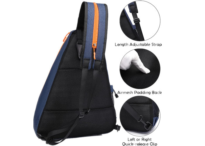 Orange Pickleball Racket Bag Anti Theft Crossbody Sling Bag Waterproof With Fence Hook
